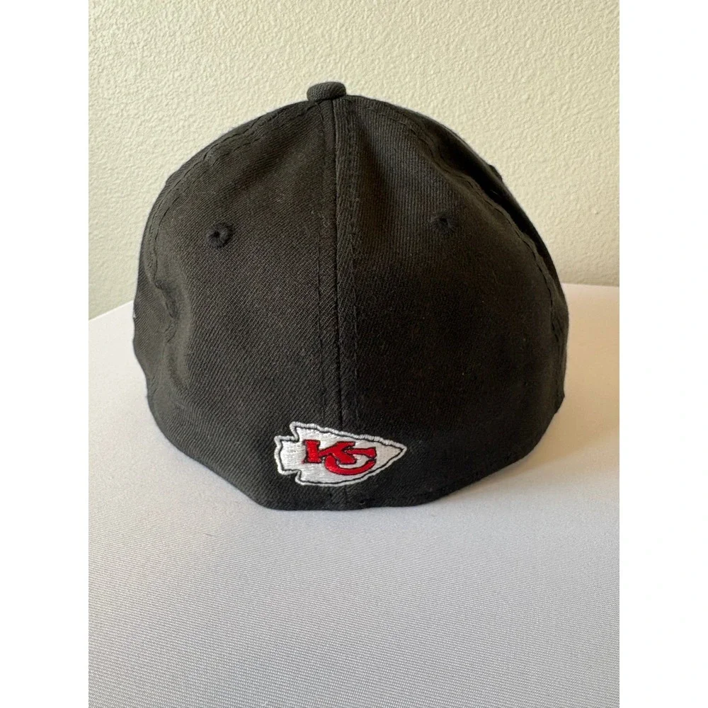 New Era 39THIRTY Kansas City Chiefs Hat Mens Medium-Large Black Grey NFL Cap